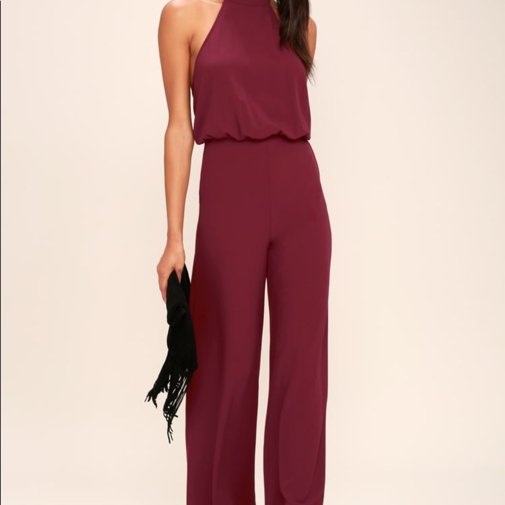 Lulu’s moment for life halter jumpsuit size XL